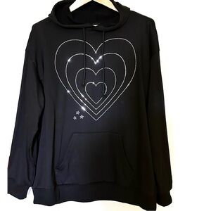 Pretty Damage Black Embroidered Hoodie